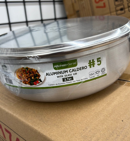 Aluminum Caldero with Glass Lid - 3.7 Qt