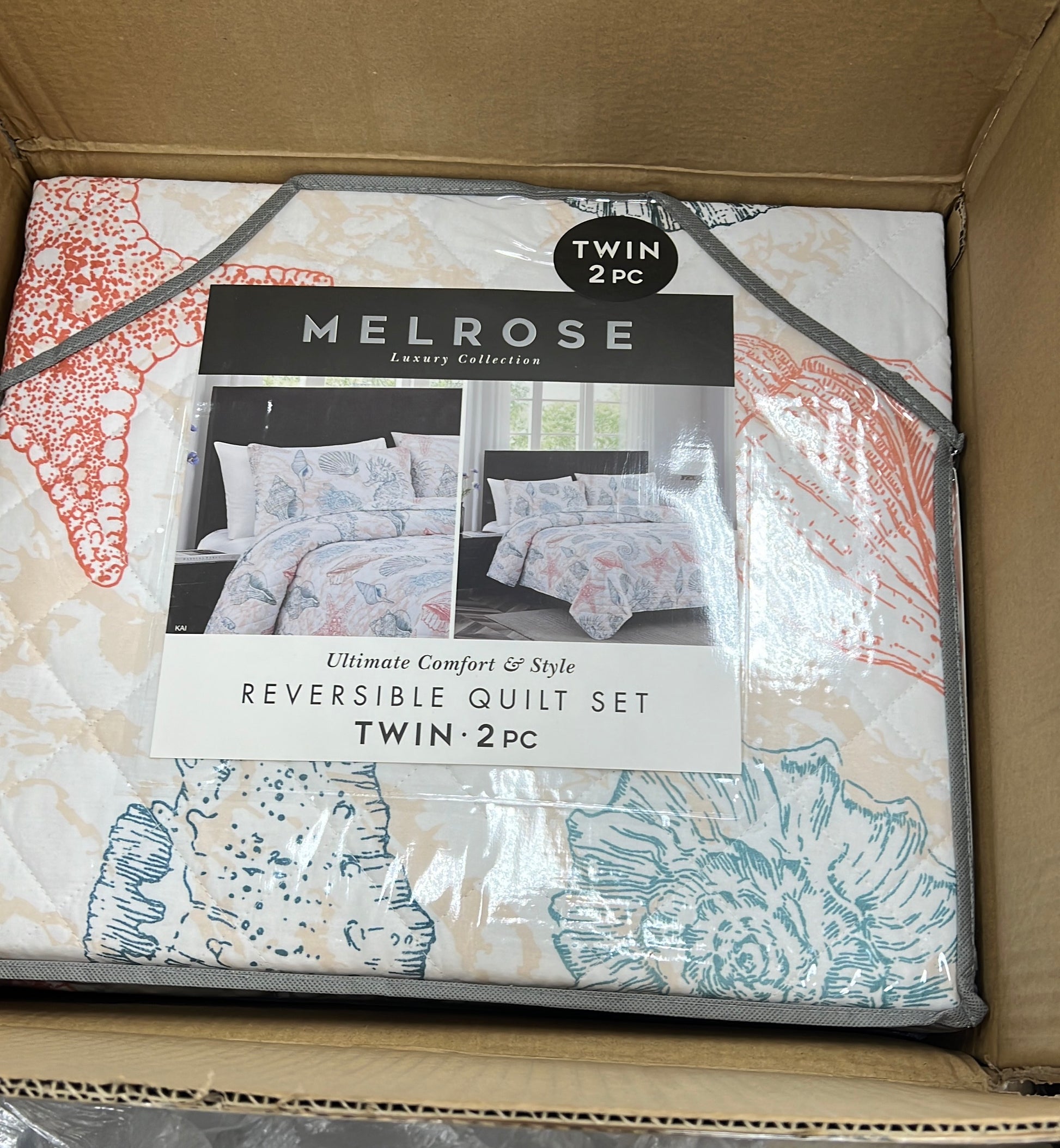 RT Designers Collection Melrose Kai 3pc Stitched Quilt OB K