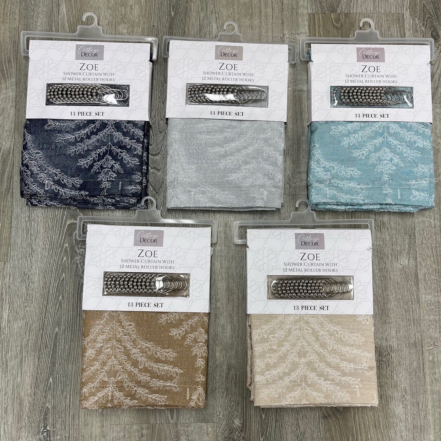 ZOE SHOWER CURTAIN W/HOOKS 72" X 72"