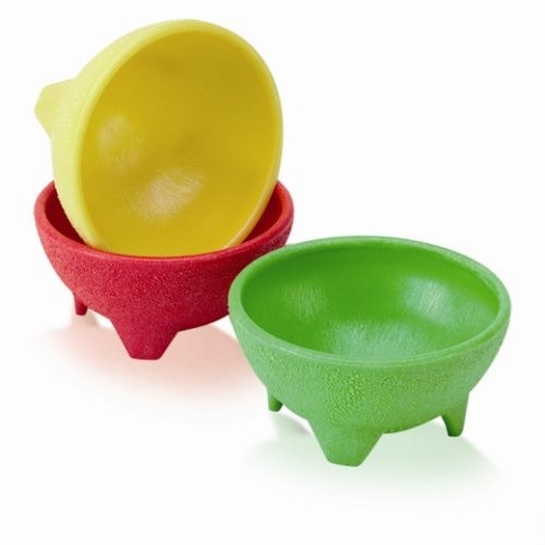 Imusa 3 Pack Plastic Salsa Dishes, Assorted Colors