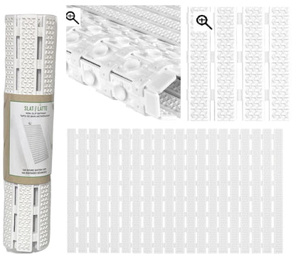 White Slat Bathtub Mat 27"x15.75"