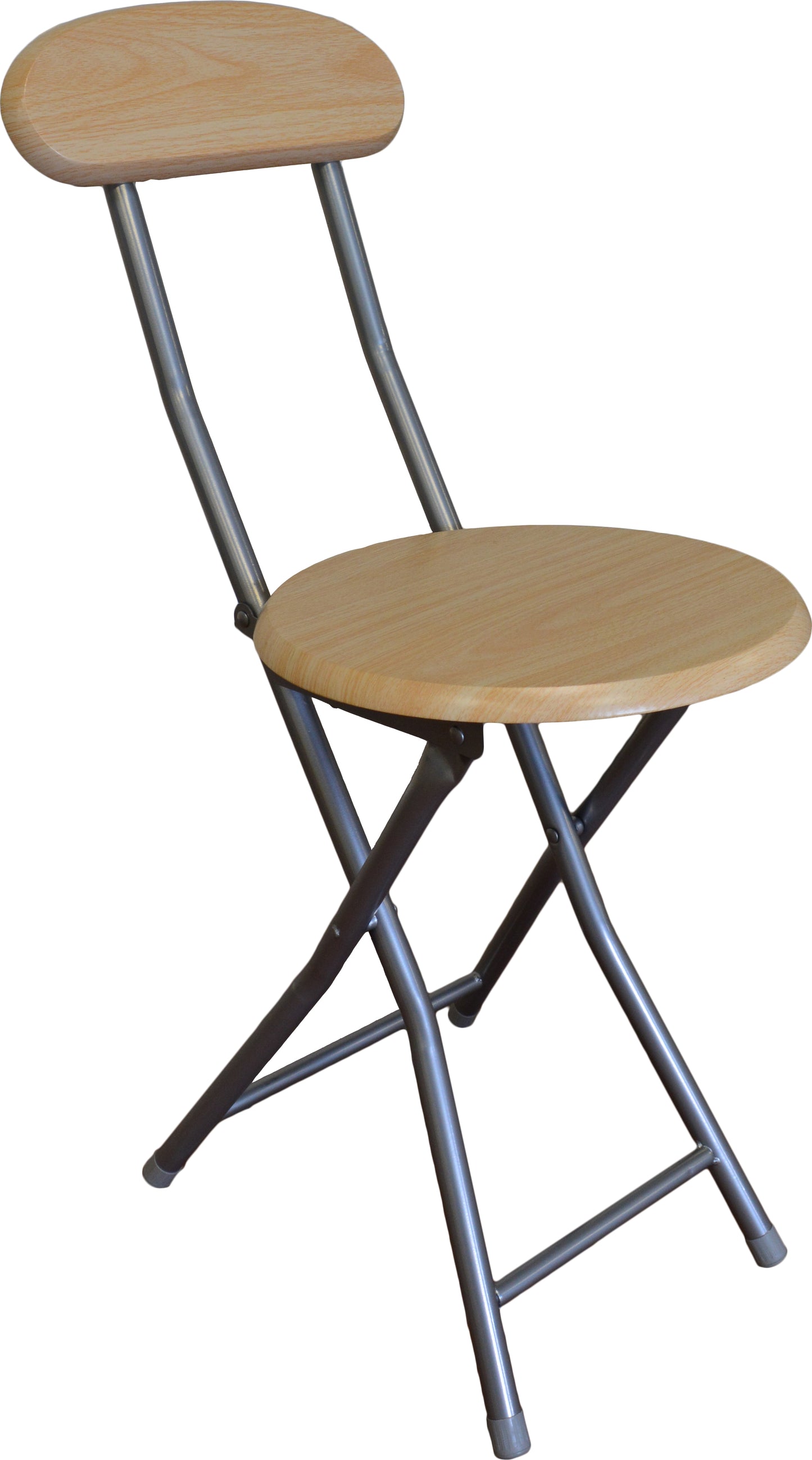 Storage Solutions Cushioned Vinyl Black Folding Stool with Back Rest