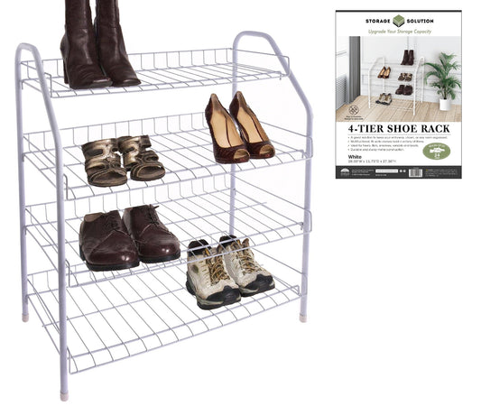 White  4Tier Shoe Rack, Holds 24 Shoes