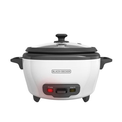 Black+Decker 6-Cup Traditional Rice Cooker, One Size, White