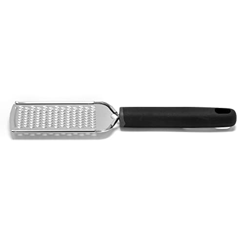 Dominion Cheese Grater Stainless Steel - Durable Rust-Proof Metal Lemon Zester Grater with Handle - Flat Handheld Grater for Cheese, Chocolate, Spices