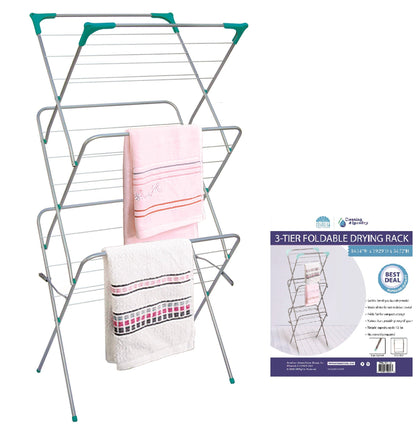 Silver  3 Tier Folding Drying Rack