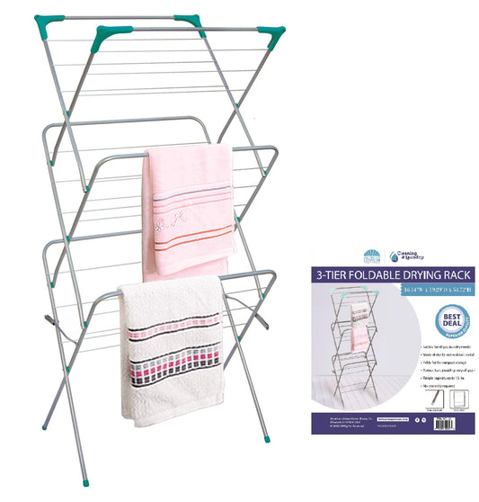 Silver  3 Tier Folding Drying Rack