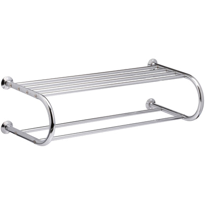 Organize It All Wall Mounted Bath Shelf with Towel Bar in Chrome