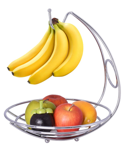 Chrome  Fruit Bowl & Banana Holder