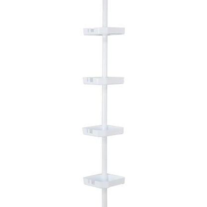 Bath Bliss 4 Tier Corner Shower Organizer, White