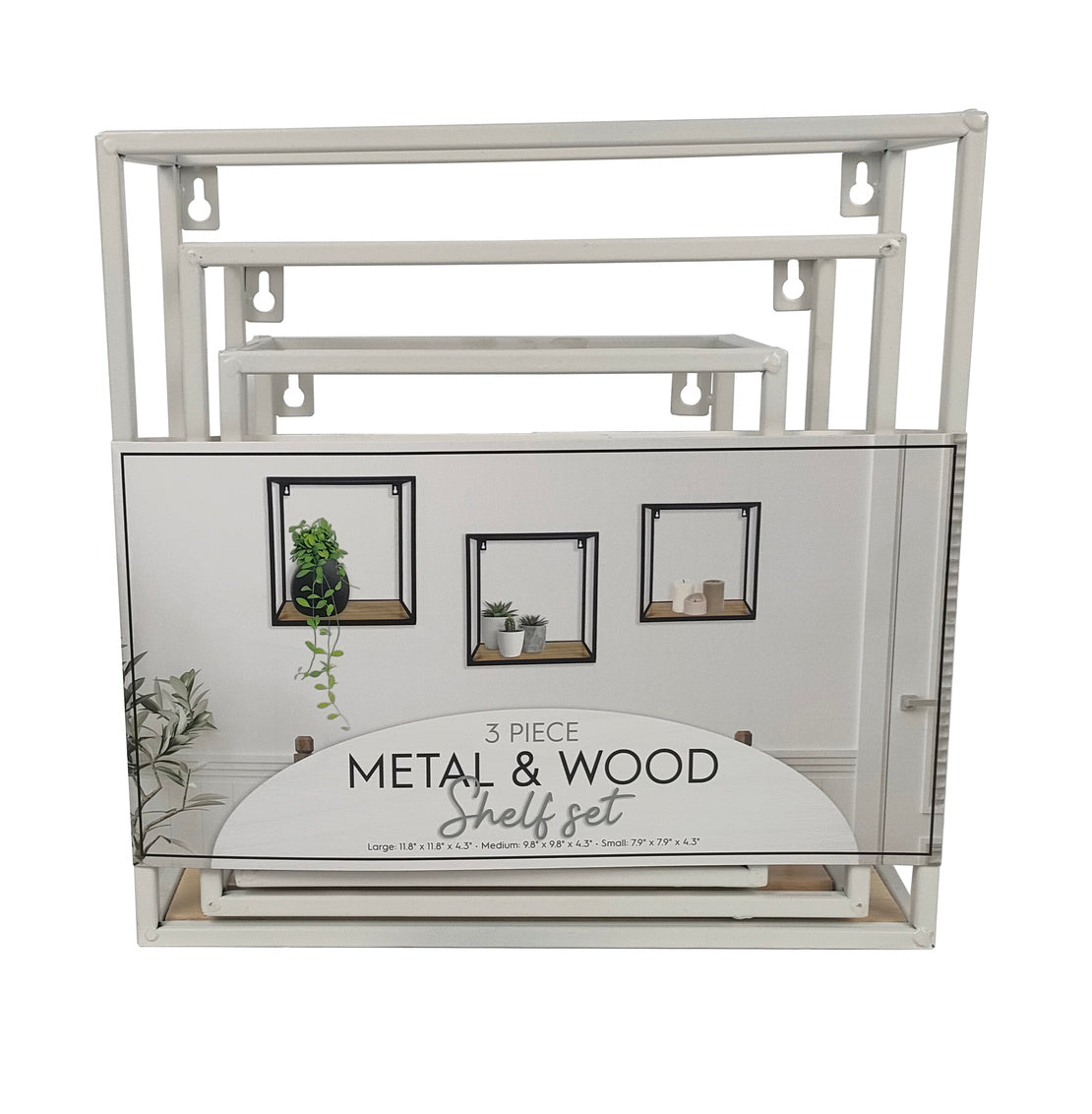 3PC SET NESTED CUBE METAL WALL DECORATION