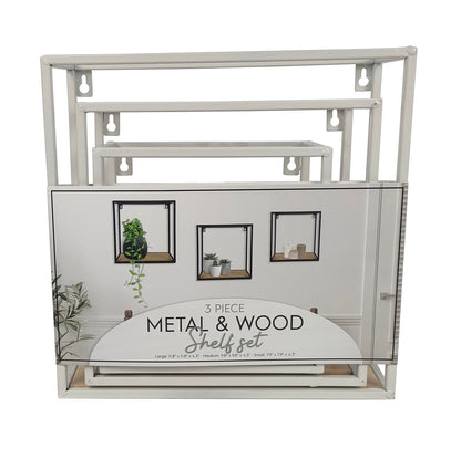 3PC SET NESTED CUBE METAL WALL DECORATION