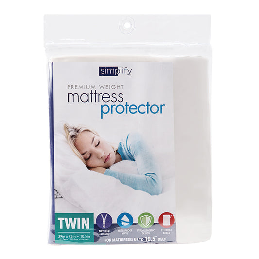 Zippered Vinyl Waterproof Mattress Protector (Twin)