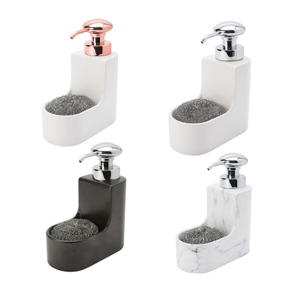 Jumbo Ceramic Soap Dispenser W/ Scrubber Holder - Asst.