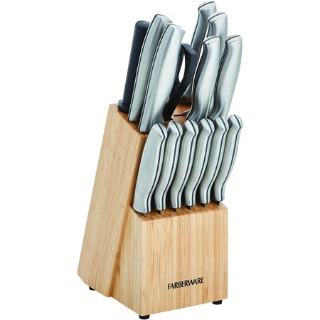 Farberware 15pc Stamped Stainless Steel Set - Bamboo