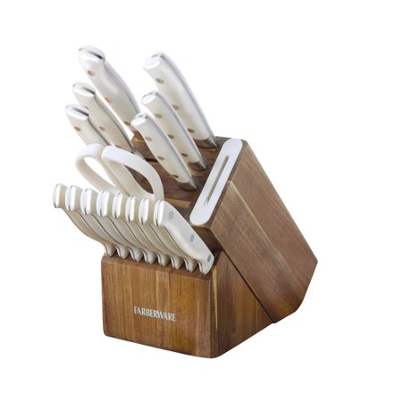 16-Piece Edgekeeper Stainless Steel Knife Block Set with Built-in Knife Sharpener