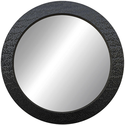 32" ROUND MOSAIC MIRROR IN BLACK FINISH