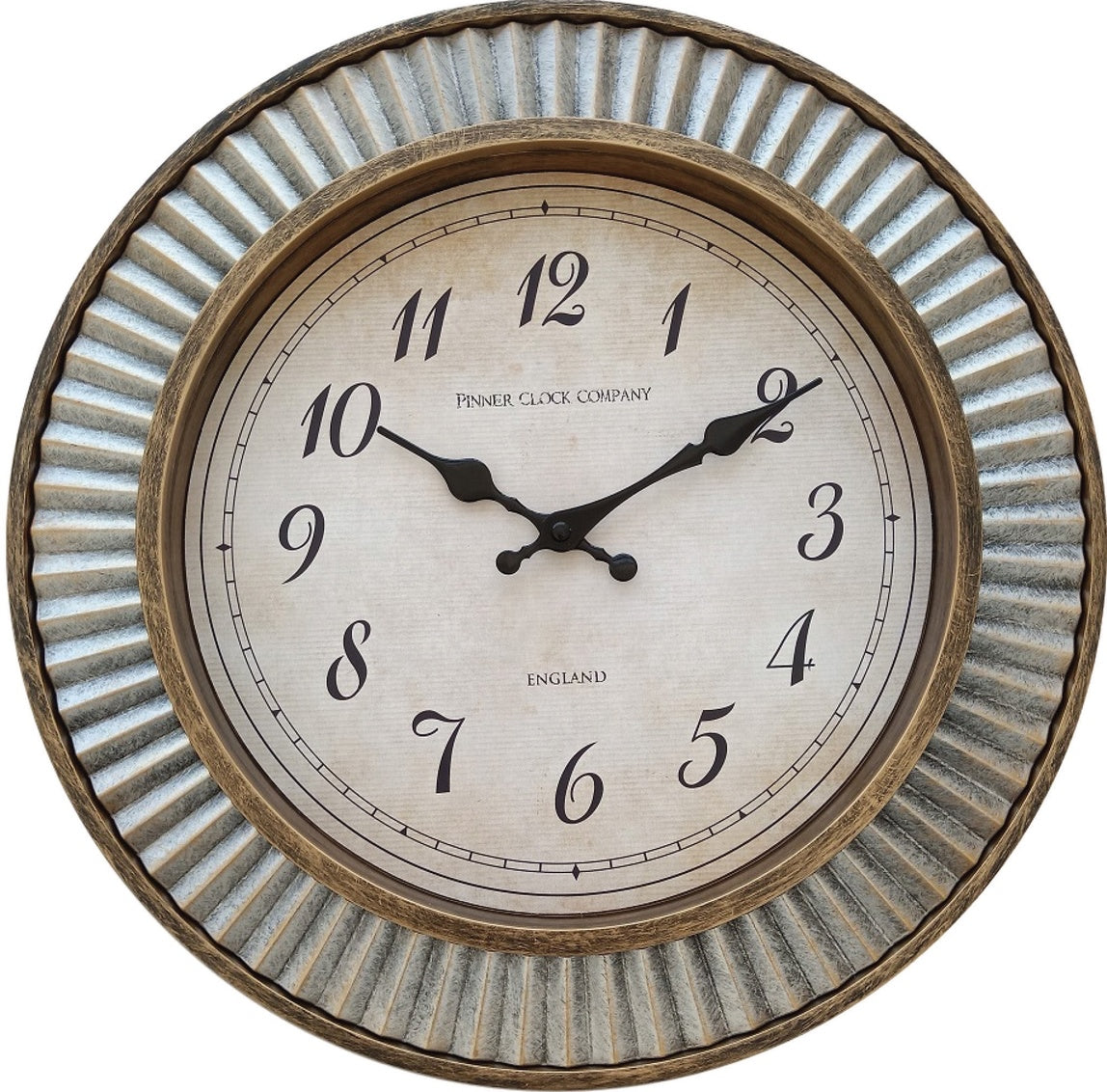 16" CORRUGATED TEXTURED CLOCKS IN DARK AND RUSTIC