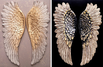 RESIN PLAQUE - ANGEL WINGS - SIZE: 12" x 16"