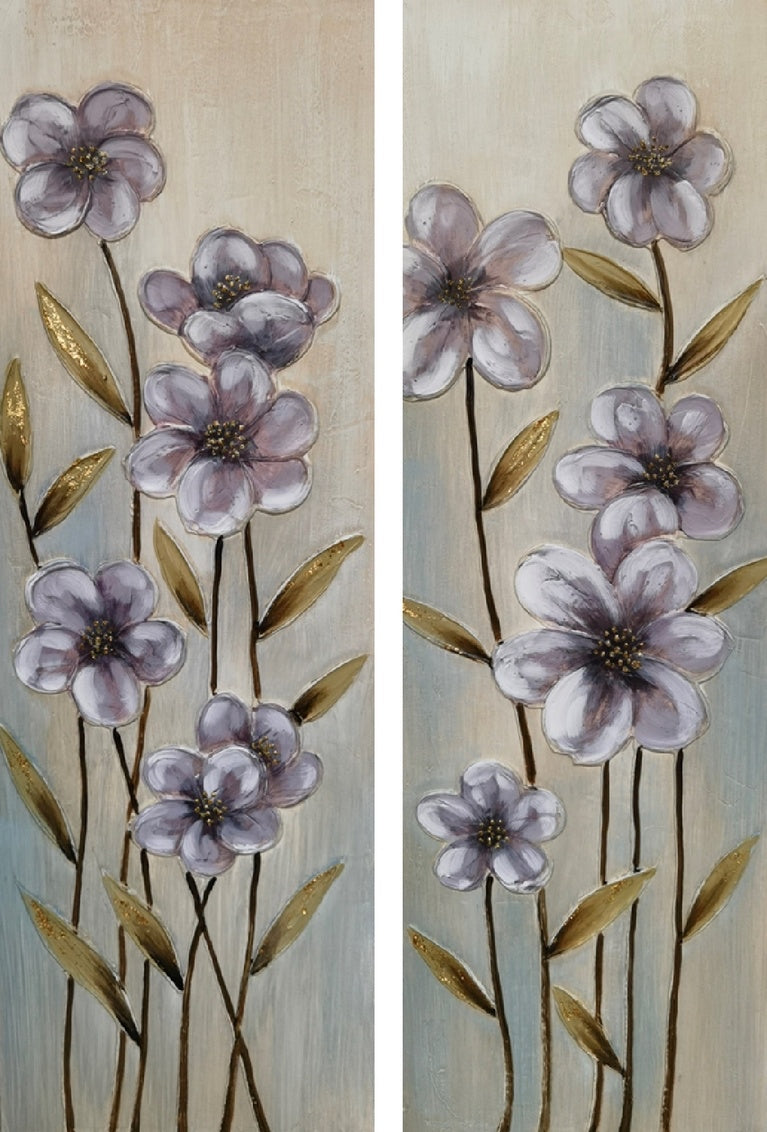 CLEMATIS HAND PAINTED CANVAS PANEL - SIZE: 12" x 36"