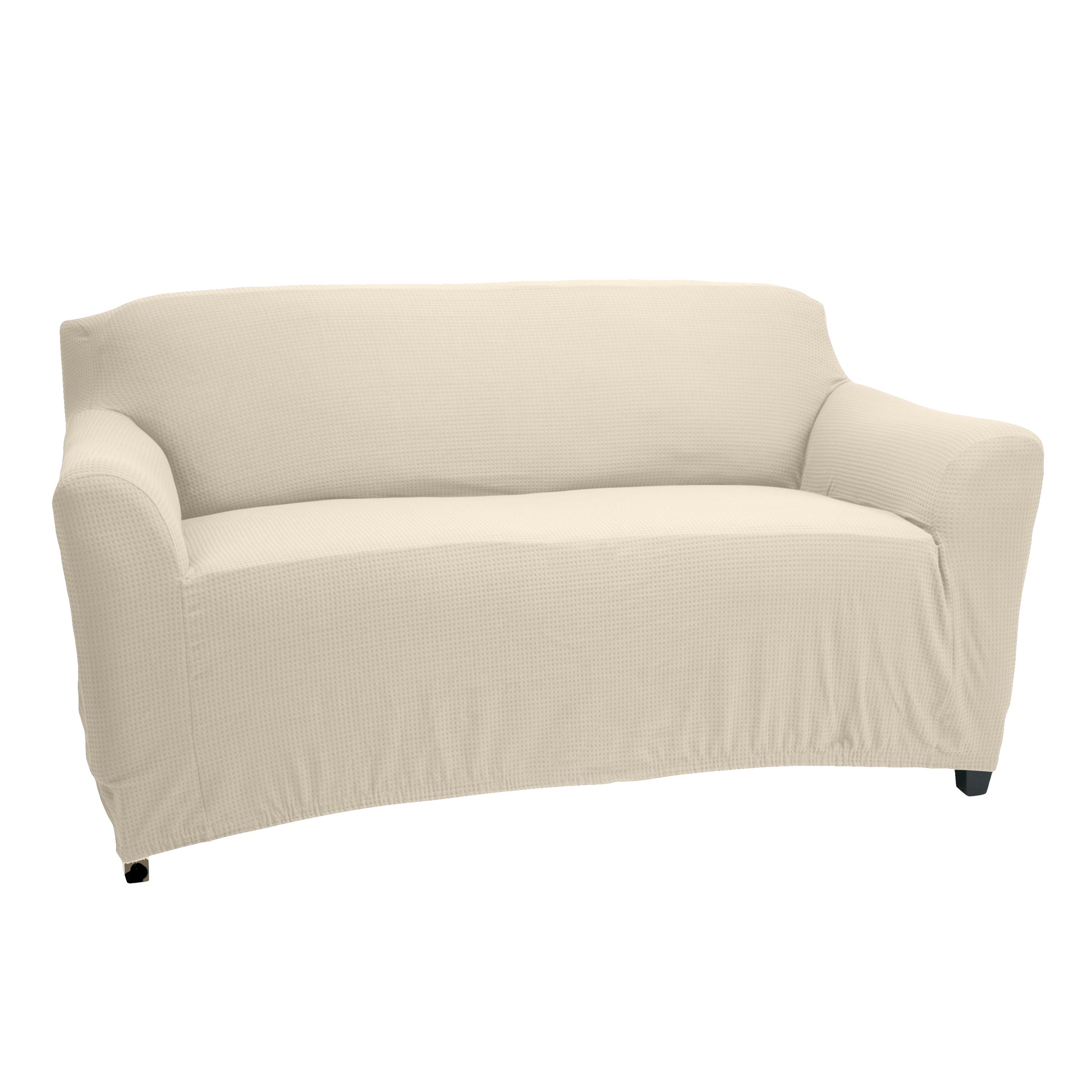 Home Details 96.5 in. X 47.2 in. X 27.5 in. Pixel Ivory Stretch Love Seat Slip Cover