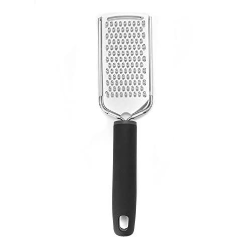 Dominion Cheese Grater Stainless Steel - Durable Rust-Proof Metal Lemon Zester Grater with Handle - Flat Handheld Grater for Cheese, Chocolate, Spices