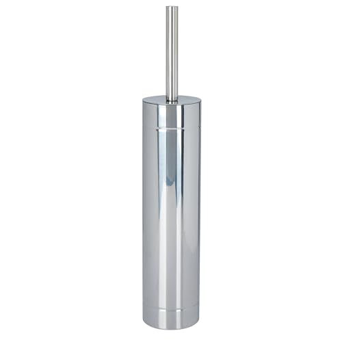Bath Bliss Toilet Brush with Weighted Base | Slender Design | 360 Degree Brush | Bathroom Cleaning | Chrome