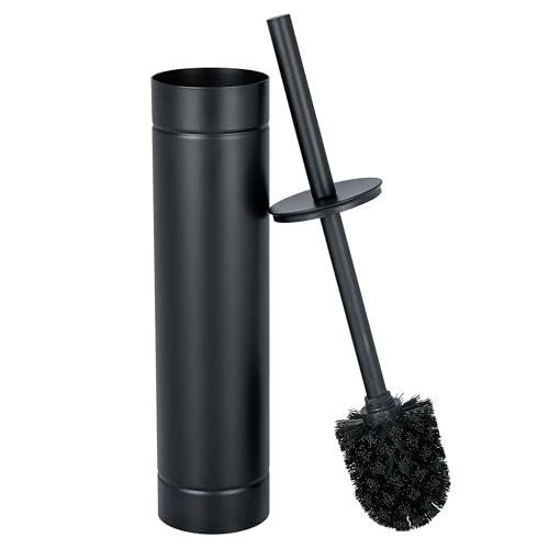 Bath Bliss Toilet Brush with Weighted Base | Slender Design | 360 Degree Brush | Bathroom Cleaning | Black