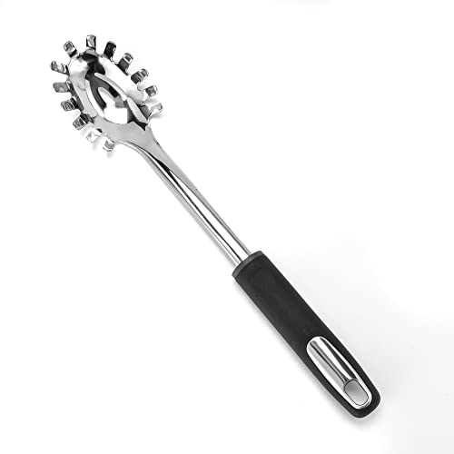 Dominion Pasta Fork, Pasta Spoon, Spaghetti Sever, Durable Stainless Steel Pasta Server with Soft Grip Handle, Spaghetti Spoon Server, Heat Resistant,