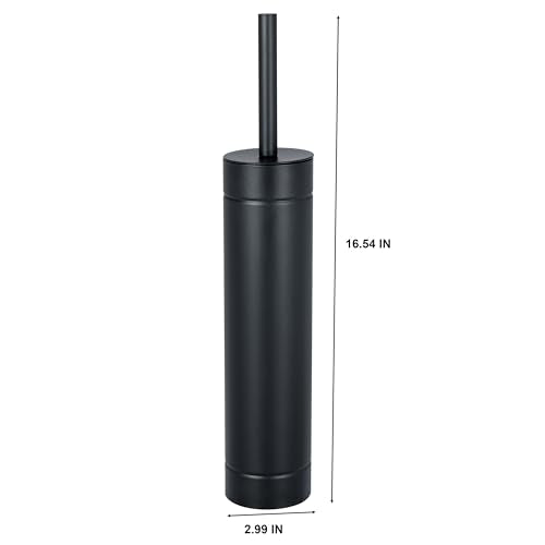 Bath Bliss Toilet Brush with Weighted Base | Slender Design | 360 Degree Brush | Bathroom Cleaning | Black