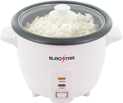 EUROSTAR 6-Cup Rice Cooker, White
