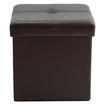 Kennedy Home Collection Folding Storage Ottoman, Brown