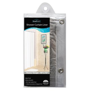 Dream Bath PVC Anti-Bacterial Mildew Resistant Shower Liner, 72x72 Inch, Clear