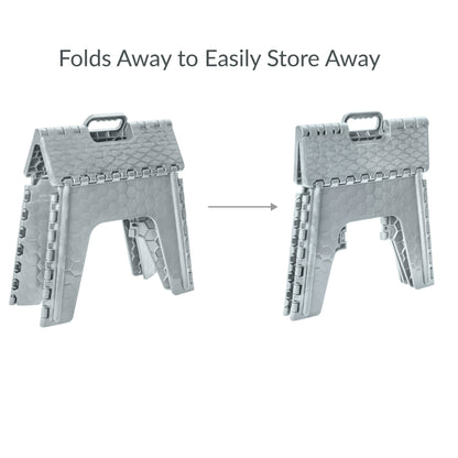 Simplify 12" Plastic Folding 1 Step Stool in Grey