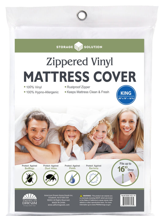 King  16" PVC Mattress Cover with Zipper