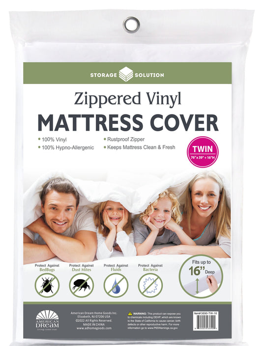 Twin16" PVC Mattress Cover with Zipper