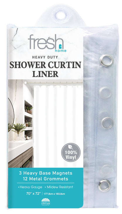 Dream Bath PVC Anti-Bacterial Mildew Resistant Shower Liner, 72x72 Inch, Clear