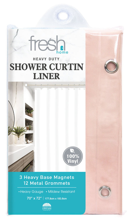 Peach PVC Shower Curtain Liner