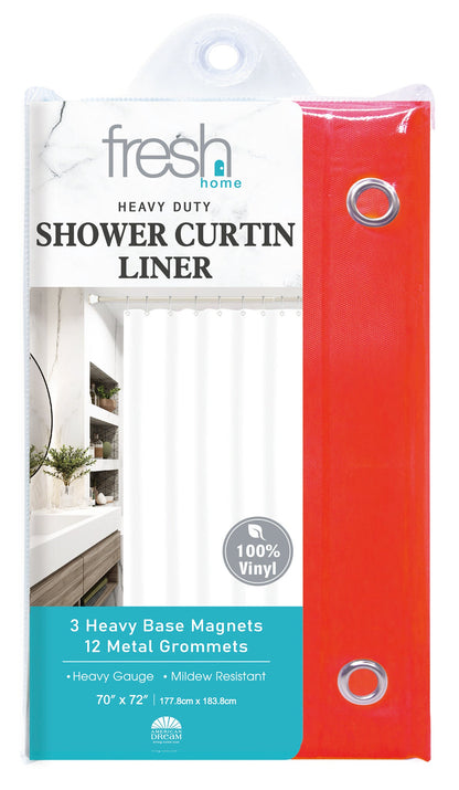 Red PVC Shower Curtain Liner