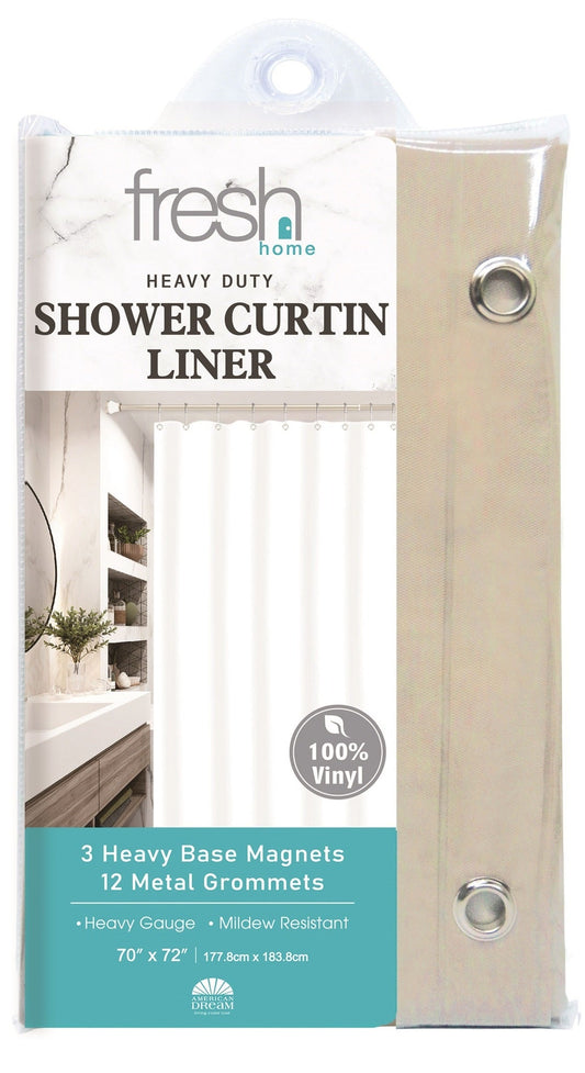 Taupe PVC Shower Curtain Liner