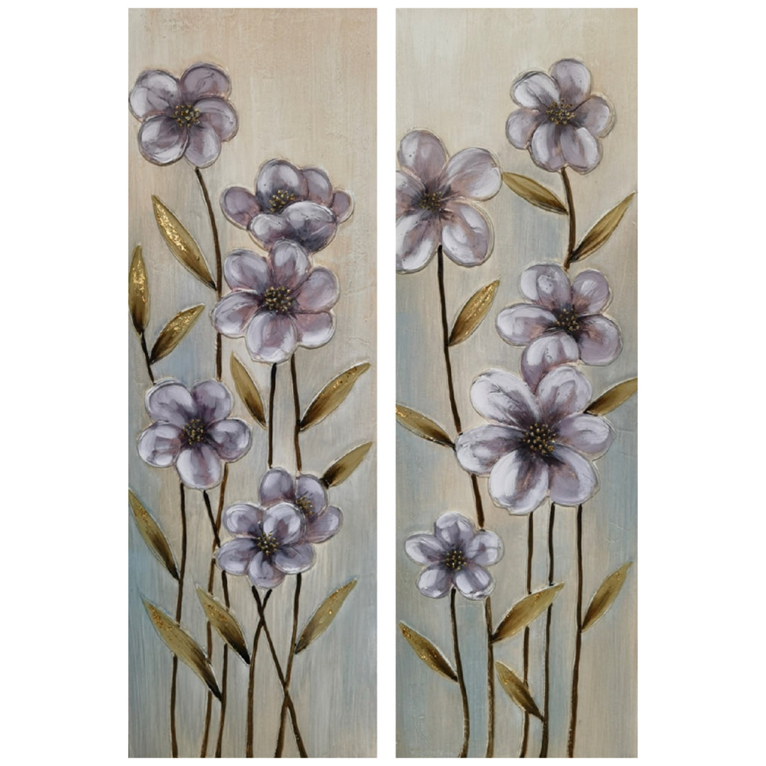 CLEMATIS HAND PAINTED CANVAS PANEL - SIZE: 12" x 36"