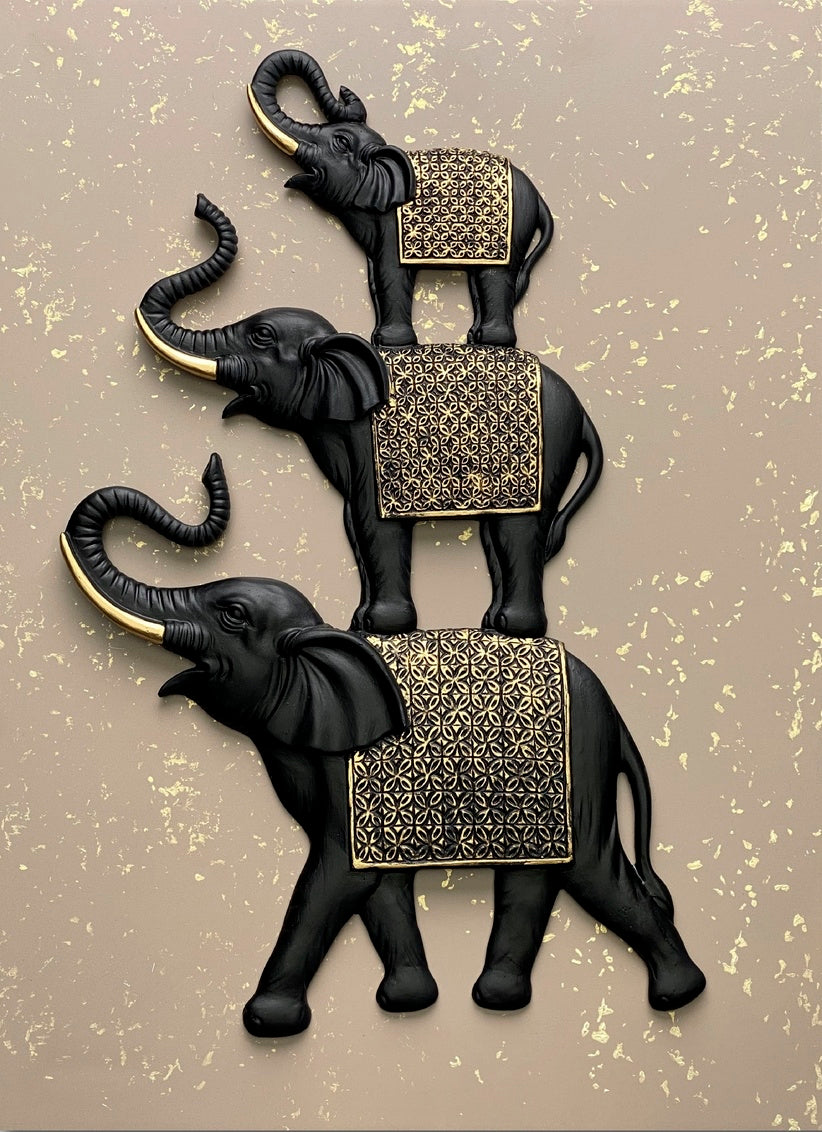 Resin Plaque - Spectacular Elephant Family - Thumbnail 2