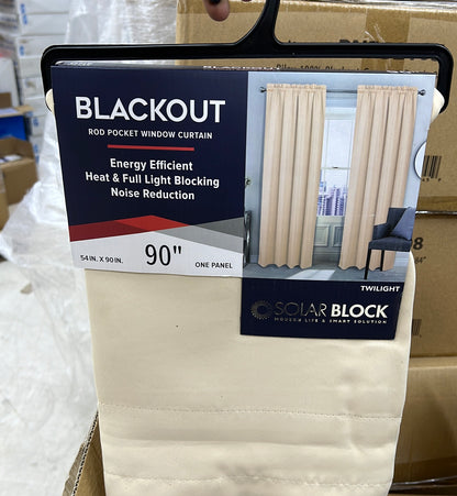 Twilight Blackout Rod Pocket Panel 90" Ivory