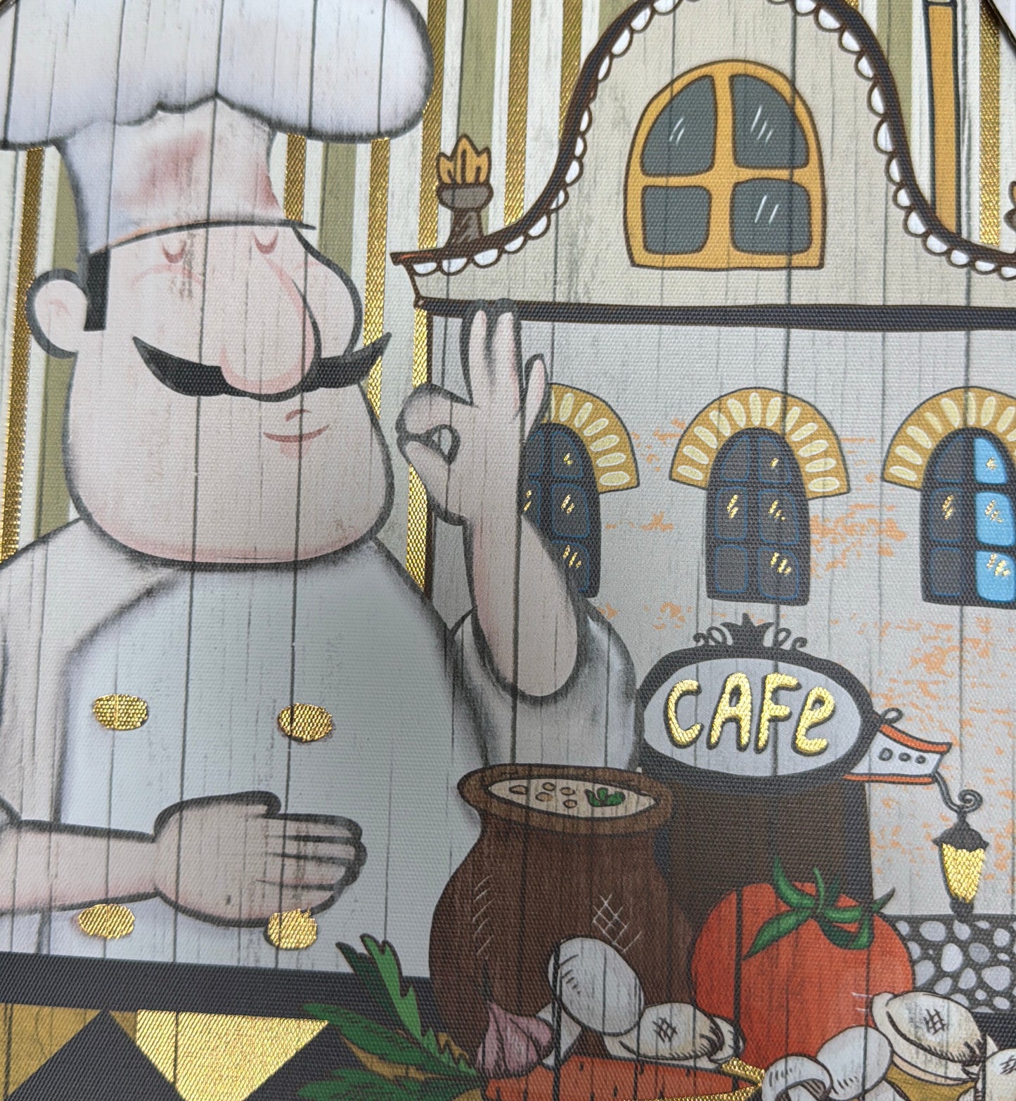 2PC FRAMED CANVAS SET W. FOIL - CHEF'S KISS - SIZE: 2 - 10" x 10" Canvas