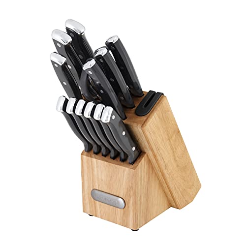Farberware Edgekeeper Triple Riveted Knife Block Set with Built-in Sharpener