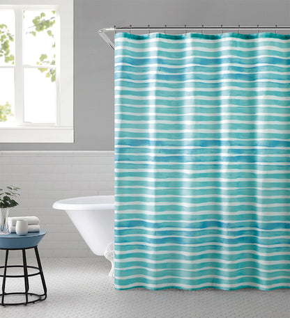 13 PIECE BATH SET SHOWER CURTAIN WITH 12 ROLLER HOOKS 7OIN WIDTH X 72IN LENGTH