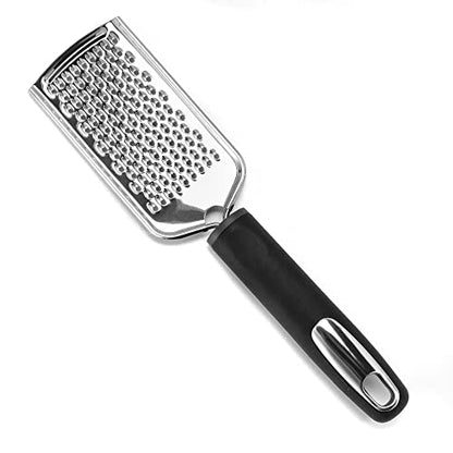 Dominion Cheese Grater Stainless Steel - Durable Rust-Proof Metal Lemon Zester Grater with Handle - Flat Handheld Grater for Cheese, Chocolate, Spices