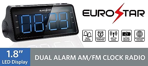 Dual Alarm AM/FM Clock Radio, Black