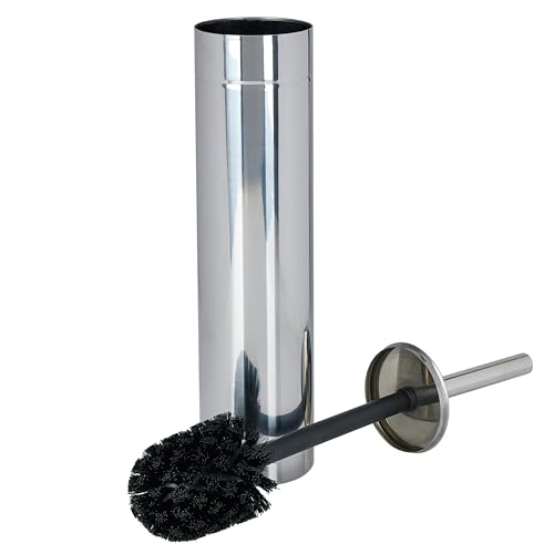 Bath Bliss Toilet Brush with Weighted Base | Slender Design | 360 Degree Brush | Bathroom Cleaning | Chrome