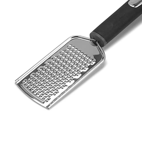 Dominion Cheese Grater Stainless Steel - Durable Rust-Proof Metal Lemon Zester Grater with Handle - Flat Handheld Grater for Cheese, Chocolate, Spices